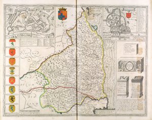 Kart over Northumberland, fra "The Theatre of the Empire of Great Britaine", 1611-12